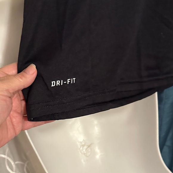 Nike Dri-FIT Black Tee with Lime Accent - Picture 3 of 4